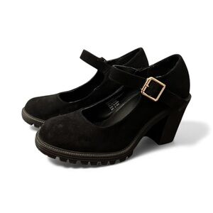 Torrid Black Suede Mary Jane Heels
